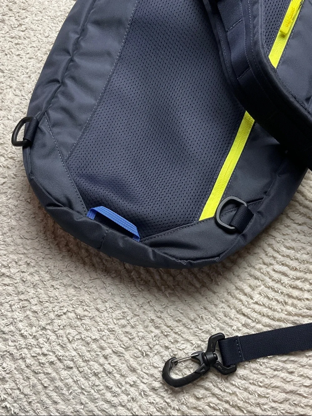 cotopaxi Chasqui 13L Sling Bag Graphite Color with Blue and Orange Accents